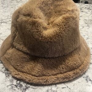 Cozy Tan Faux Fur Bucket Hat